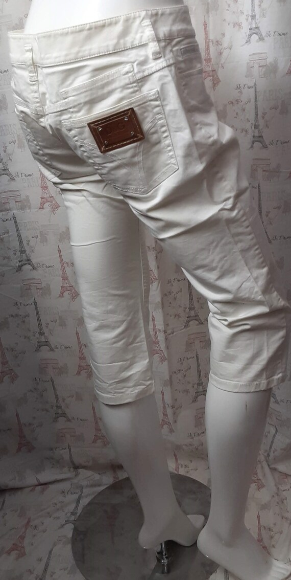 DOLCE and GABBANA Vintage White Jeans Capris - image 5