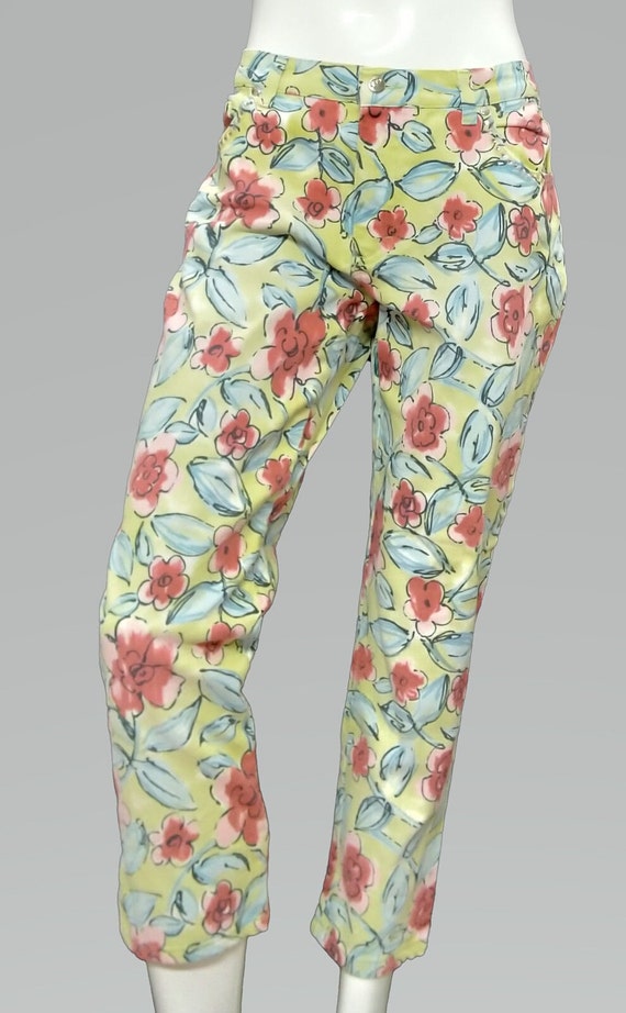 Vintage BLUGIRL Pants by ANNA MOLINARI Floral - image 3