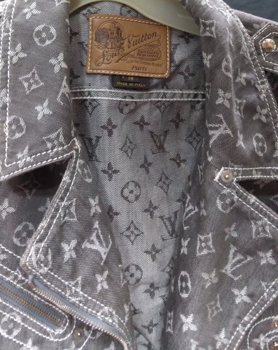 Women's Louis Vuitton Denim Jacket Vintage LV Monogram -  Hong