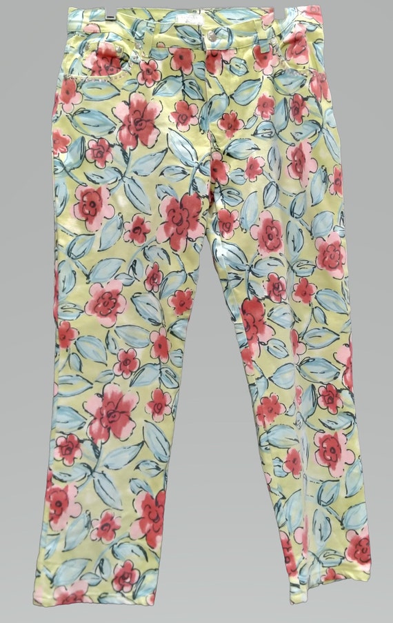 Vintage BLUGIRL Pants by ANNA MOLINARI Floral - image 8