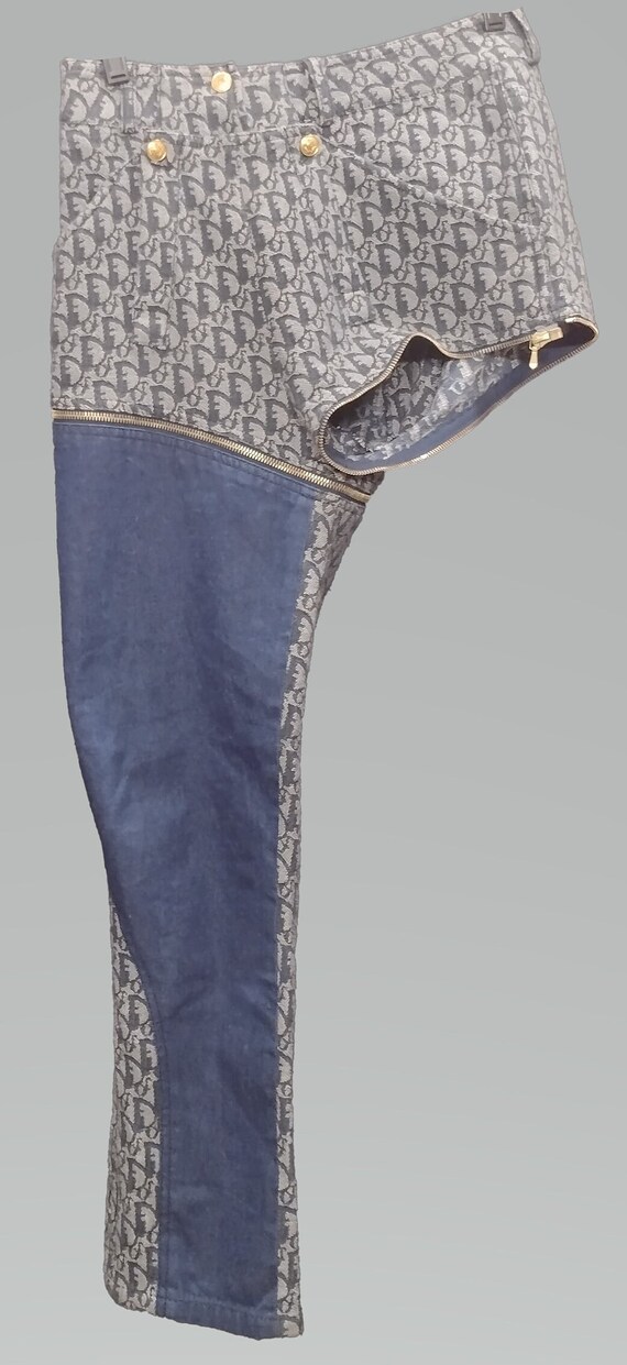 Christian Dior John Galliano Monogram Denim Zip-o… - image 2