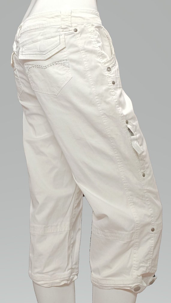 CACHÉ Vintage Cropped White Jeans Size 8 - image 6