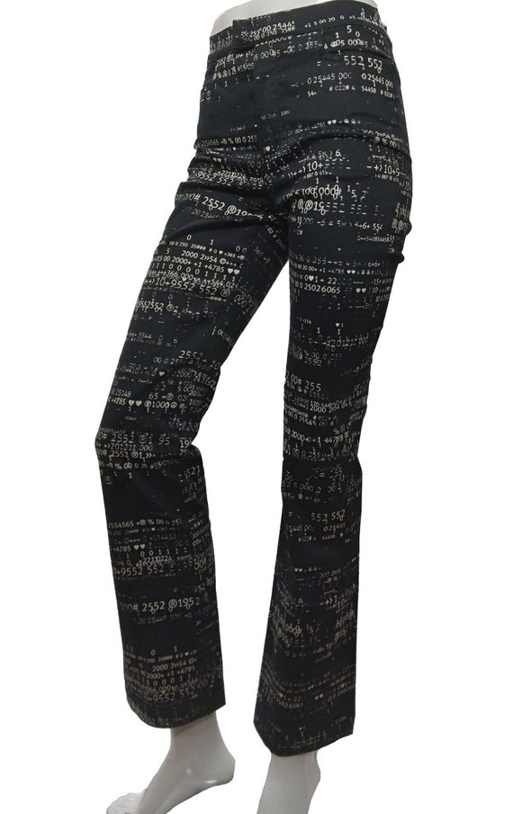 Vintage MOSCHINO Pants with Computer Binary Design