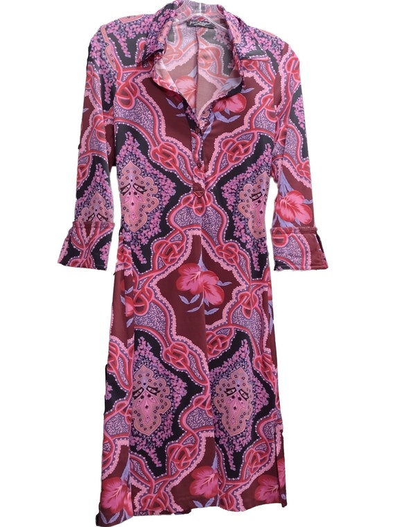 Vintage Betsey Johnson Floral Stretch Polo Dress - image 9