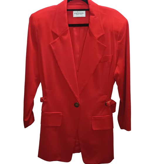 90s Vintage EMANUEL Red Party Blazer - image 9