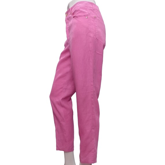 Ralph Lauren Vintage Pink Linen Pants Size 4 - image 4