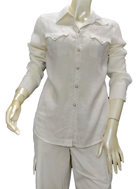 Vintage LUCKY BRAND White Long Sleeve Blouse - image 1