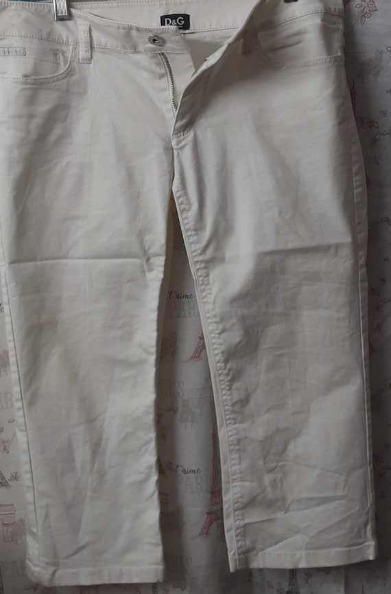DOLCE and GABBANA Vintage White Jeans Capris - image 7