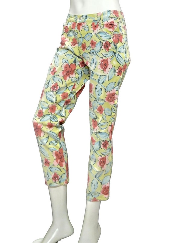 Vintage BLUGIRL Pants by ANNA MOLINARI Floral - image 1