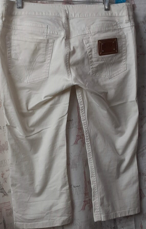 DOLCE and GABBANA Vintage White Jeans Capris - image 8