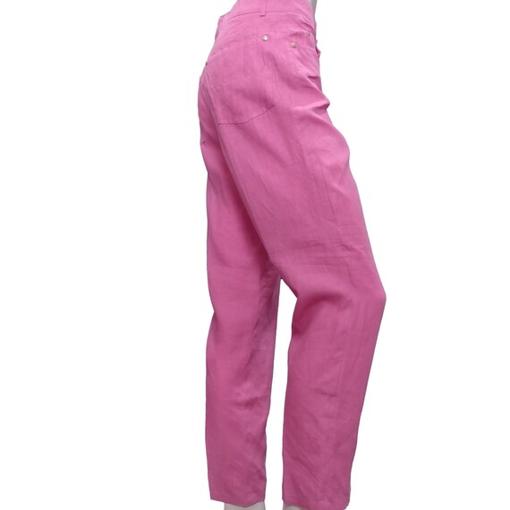 Ralph Lauren Vintage Pink Linen Pants Size 4 - image 8