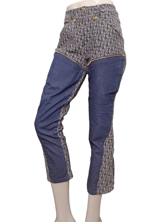 Christian Dior John Galliano Monogram Denim Zip-o… - image 1