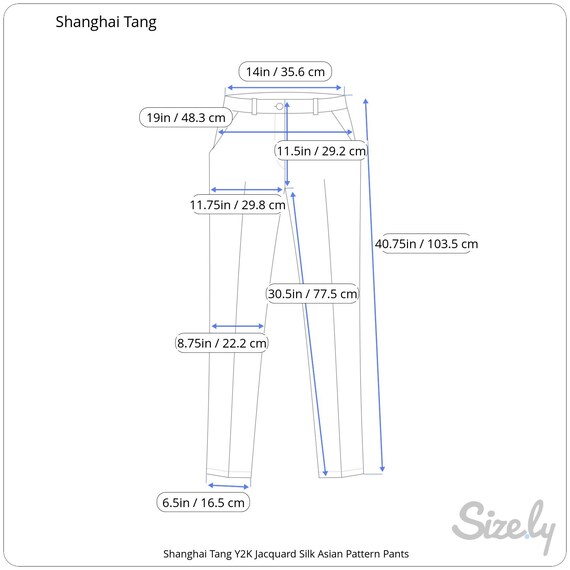 Shanghai Tang Y2K Jacquard Silk Asian Pattern Pants - Gem
