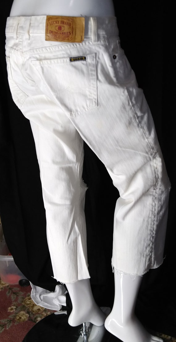 LUCKY BRAND Capri Jeans White Size 8 Vintage - image 5