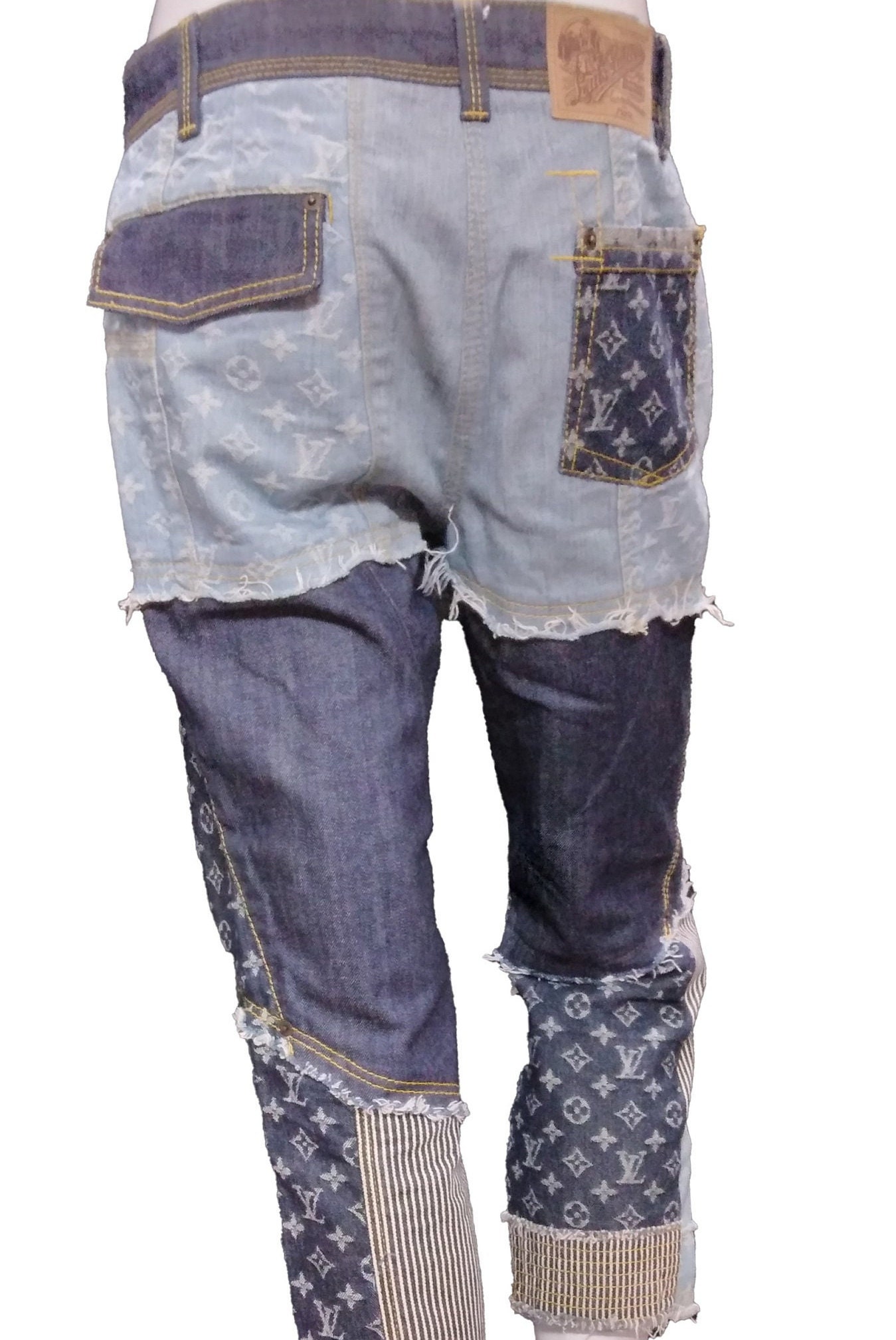 louis vuitton patchwork jeans