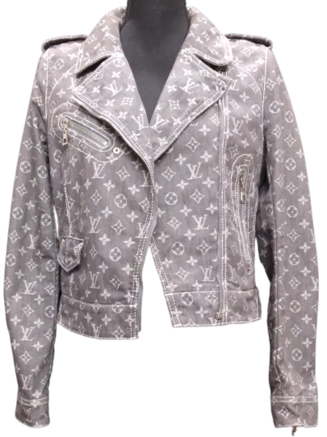 Louis Vuitton Black White Monogram Silver Men's Women's Light Windbreaker  Jacket