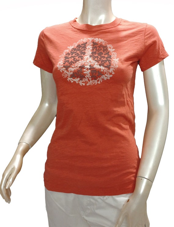 Vintage LUCKY TEES Peace Sign Graphic - image 1