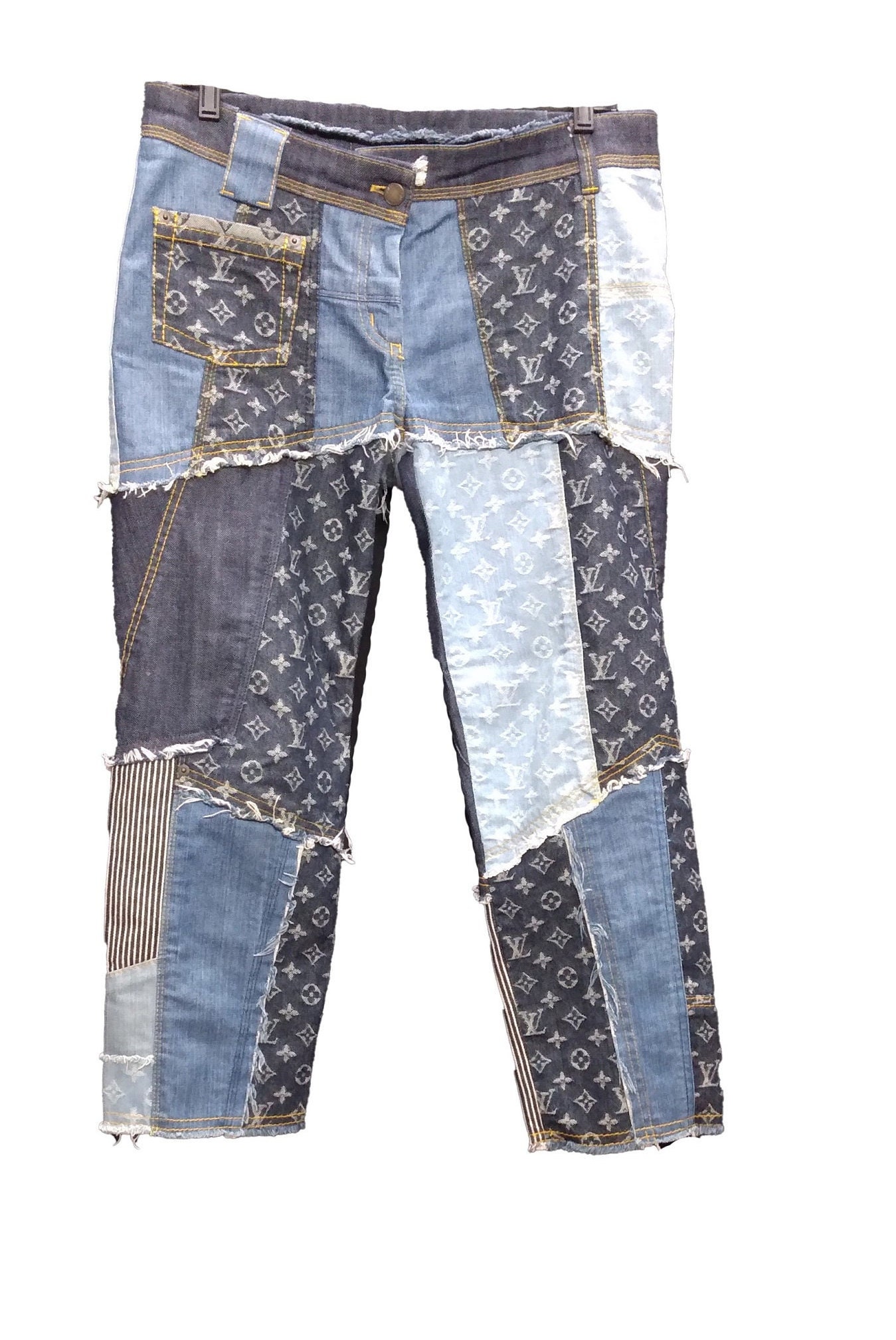 LOUIS VUITTON Blue Denim Monogram Patchwork Vintage Jeans LV -  Israel