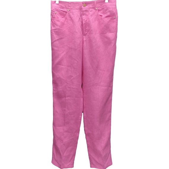 Ralph Lauren Vintage Pink Linen Pants Size 4 - image 9