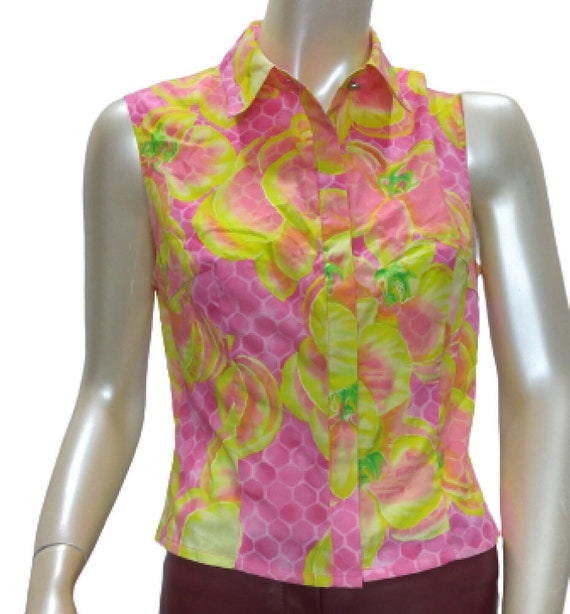 VERSACE JEANS COUTURE Vintage Sleeveless Floral P… - image 1