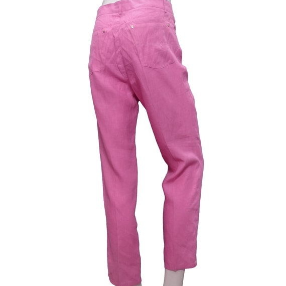 Ralph Lauren Vintage Pink Linen Pants Size 4 - image 7