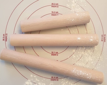 Teigroller / Nudelholz ohne Griffe - natürliches Buchenholz | ideal fürs Plätzchenbacken mit Kindern | Französisches Nudelholz | Rolling Pin