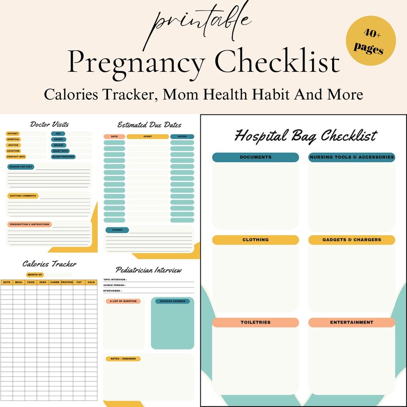 Pregnancy Planner Bundle - Printable Templates for First-time Moms ...