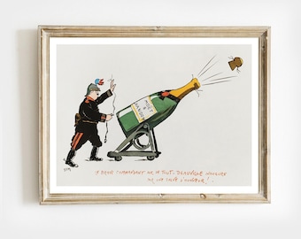 1930 年代のフランスのシャンパン ポスター – ヴィンテージ ヴーヴ A