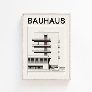 Bauhaus Printable Art, Bauhaus Poster Architecture Poster, Bauhaus Minimal Wall Art, Modern Bauhaus Poster, Mid Century art, dorm room art