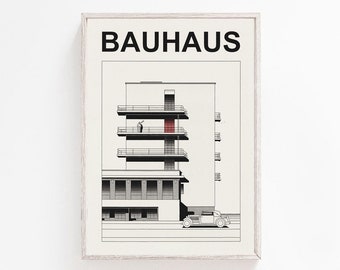Bauhaus Printable Art, Bauhaus Poster Architecture Poster, Bauhaus Minimal Wall Art, Modern Bauhaus Poster, Mid Century art, dorm room art