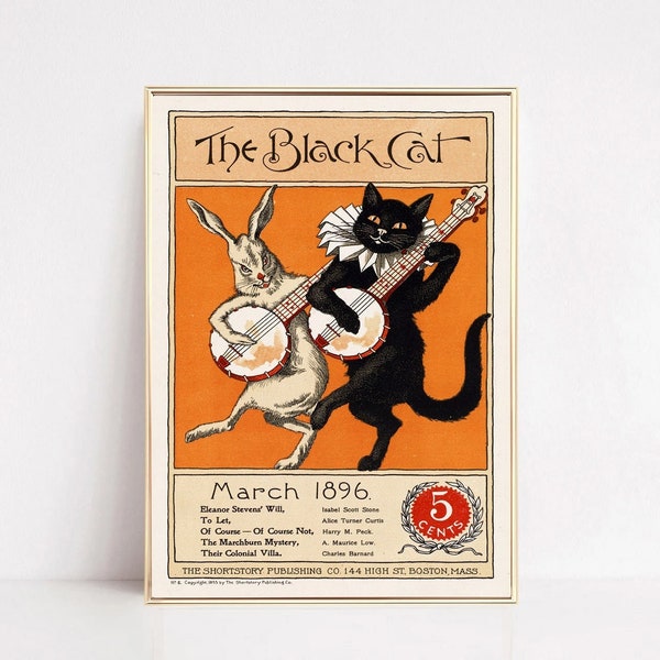 Black cat show art deco poster | retro poster | show poster | black cat poster art | theater poster | black cat poster | vintage print