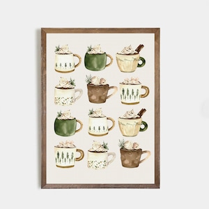 Cozy Coffee Print | Coffee art for fall decor | Cozy Prints | beige kitchen decor | Hygge Prints | Rustic Fall Decor | Fall Farmhouse Prints