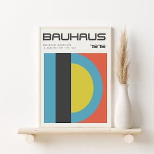 Bauhaus Printable Art, Bauhaus Poster Colorful Geometric Poster, Retro Poster Art, Minimal Bauhaus Art, Bauhaus Poster, Mid Century Poster