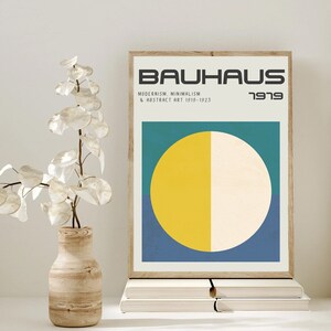 Bauhaus Printable Art, Bauhaus Poster Colorful Geometric Poster, Retro Poster Art, Minimal Bauhaus Wall Art, Bauhaus Poster, Mid Century art