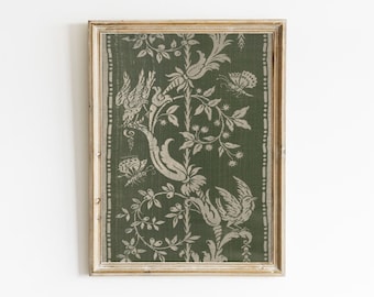 Vintage Textile Wall art, Old Textile Art Reproduction, Downloadable Art, Large Wall Art, Vintage French Textile, Textile Art, Rustic Decor
