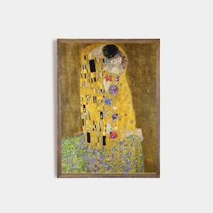 Wall Art Print, Gustav Klimt, &quot;The Kiss&quot; Klimt, Famous Painting, famous art, Fine Art, Art Museum, Art Poster, Digital Download, vintage art