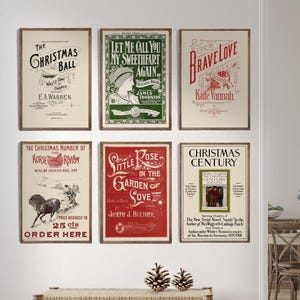 Set of 6 Vintage Christmas Magazine Cover Posters I Vintage Christmas Advertisings I Vintage Christmas Posters I Digital Advertising Art
