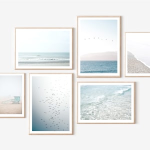 Minimalist Beach, Set of 6 Prints, Coastal Decor, Boho Beach, Coastal Art, Beach Art, Printable Beach, Instant Download, nursery wall art