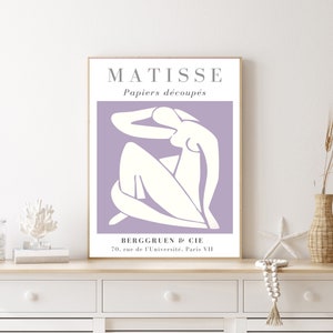 impression Matisse, Impression d’art moderne, silhouette matisse, pastel danois art minimaliste, mi-siécle moderne, art de mur de Boho, 18