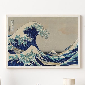 Vintage Japanese Art, Hokusai Poster, The Great Wave off Kanagawa, Katsushika Hokusai Print, Japan Wall Art Print, Japanese Home Decor