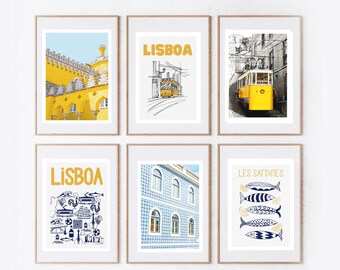 Decoración de pared de Portugal | Láminas de verano en tonos pastel | Póster del tranvía de Lisboa | Foto de viaje | Recuerdo de vacaciones