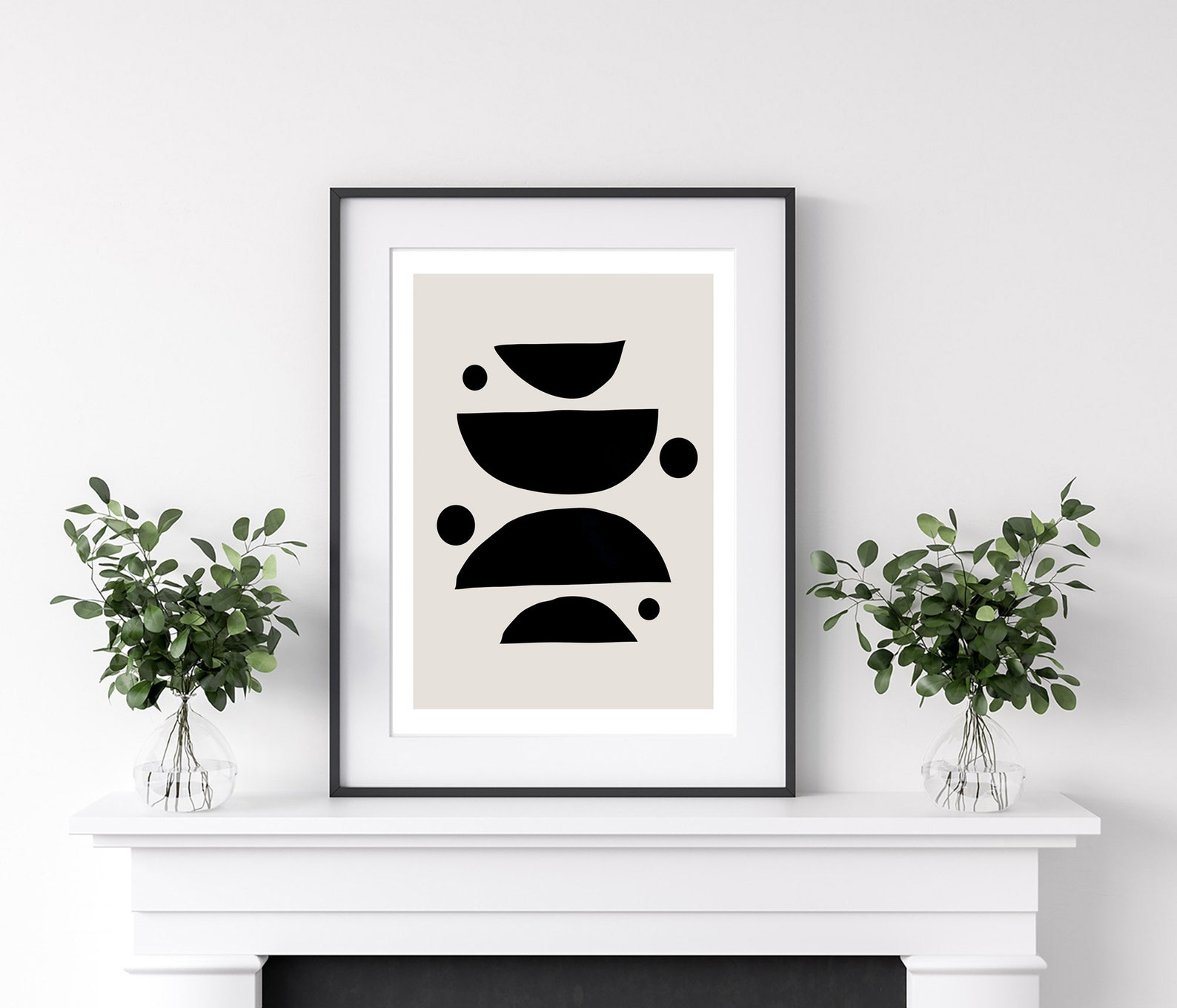 Midcentury printing black and white art midcentury modern Etsy