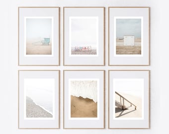 Minimalist Beach, Set of 6 Prints, Coastal Decor, Boho Beach, Coastal Art, Beach Art, Printable Beach, Instant Download, nursery art