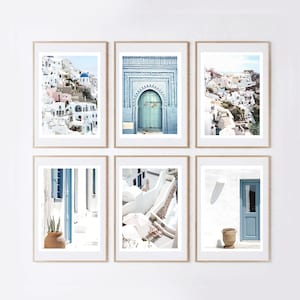 Greece photo art in blue and terracotta | artistic photography of the island of Santorini | greek islands photo wall art | beach house decor