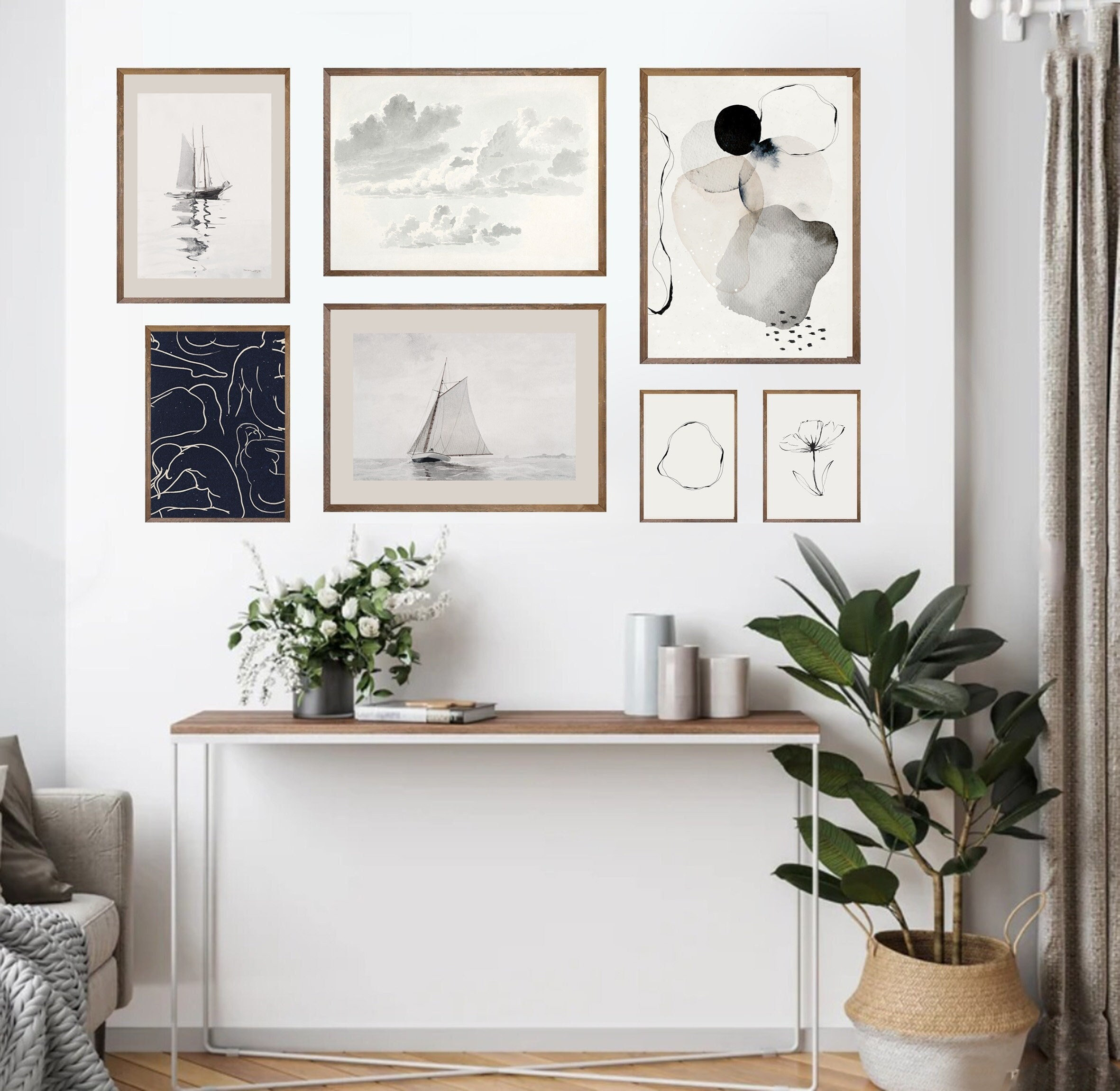 Modern Wall Art Set of 6 Prints Gallery Wall Set Abstract | Etsy