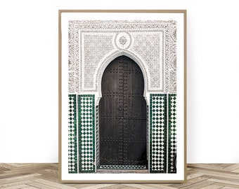 Moroccan wall art | Morocco mosaic door prints | Moroccan Arches print for Boho wall decor | minimal Moroccan building art | travel photo