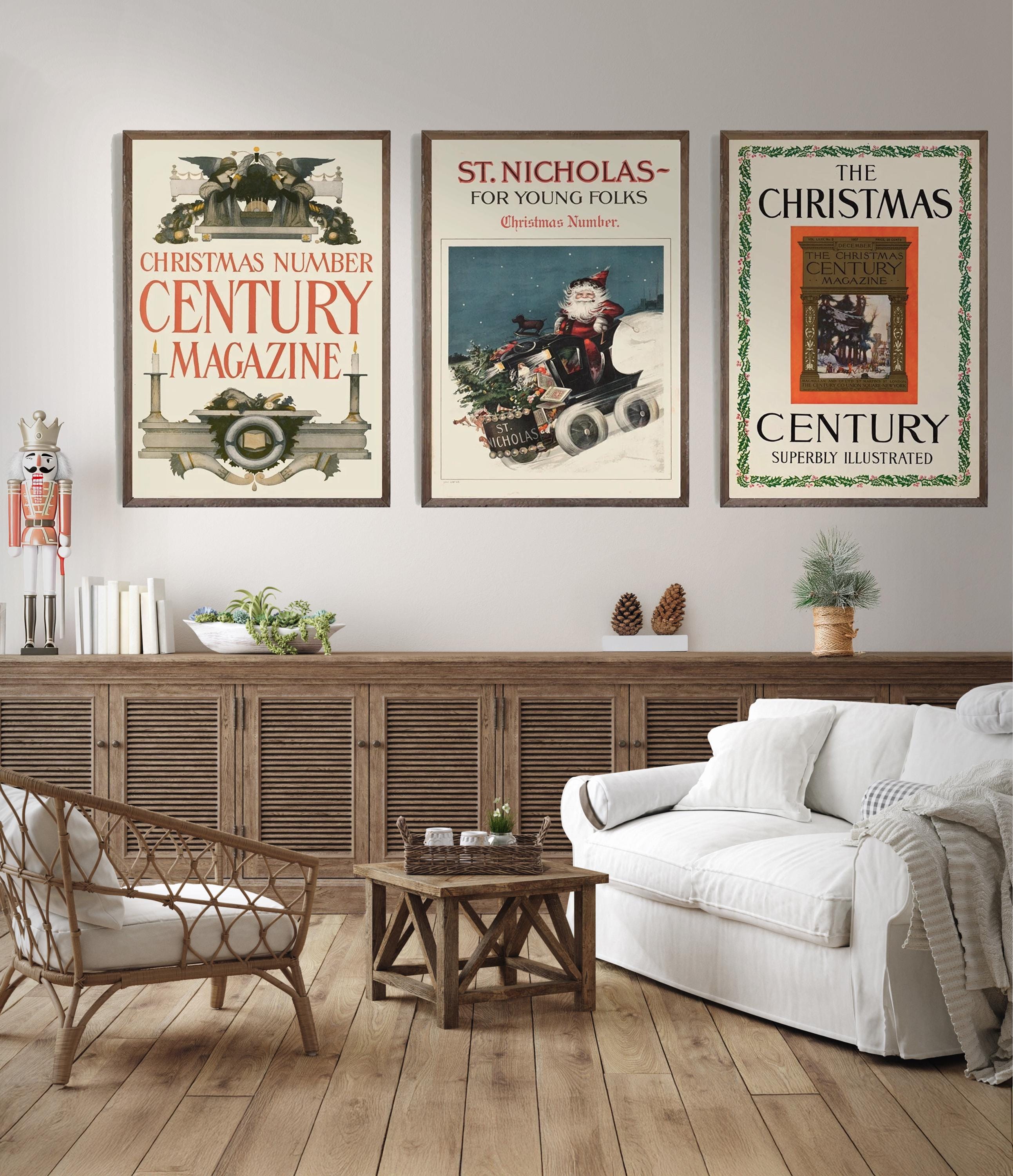 ヴィンテージアールデコポスター、ヴィンテージクリスマス広告プリント