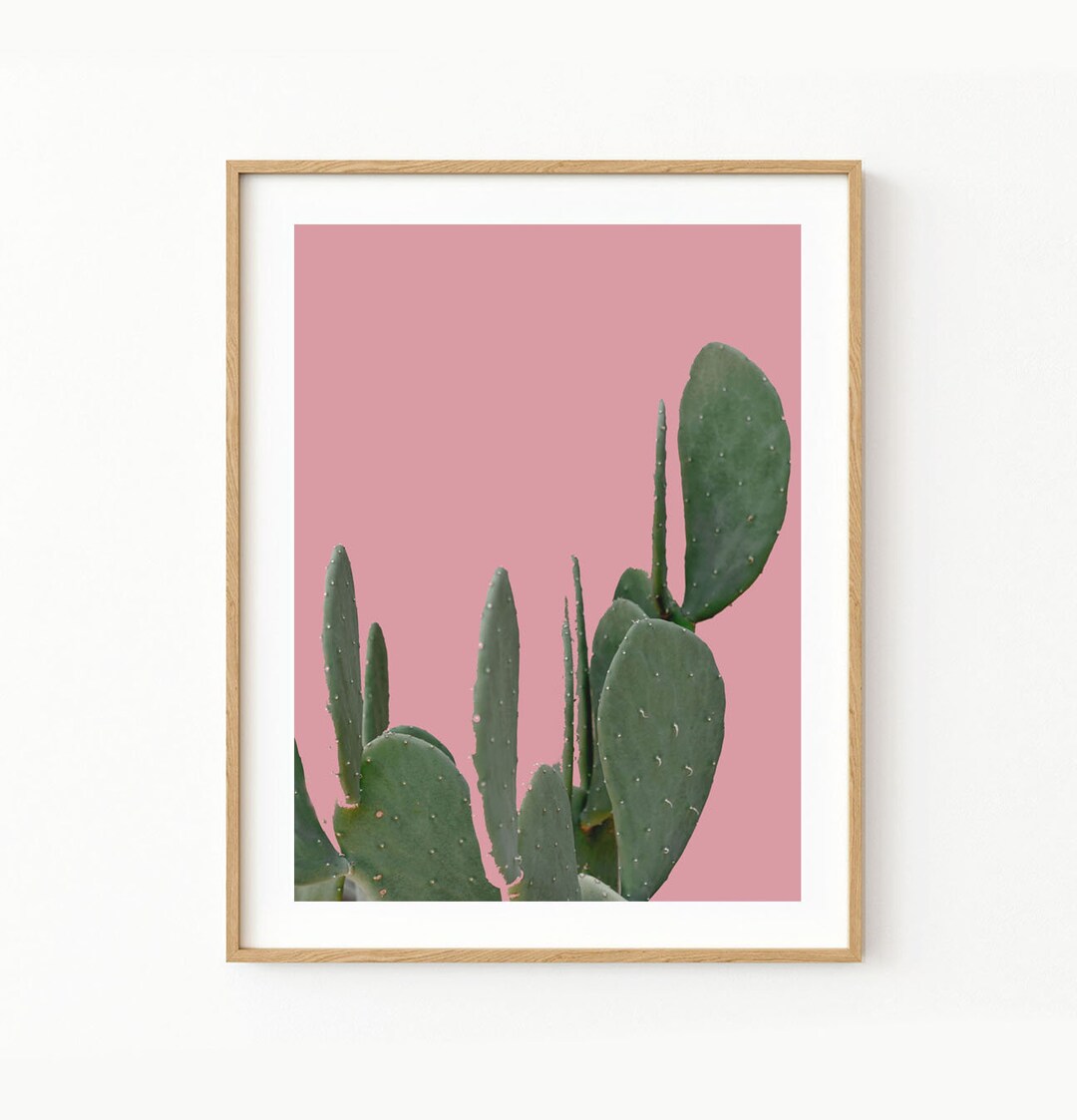 Printable Cactus Wall Art Digital Art in Dusty Pink Mexican Poster for