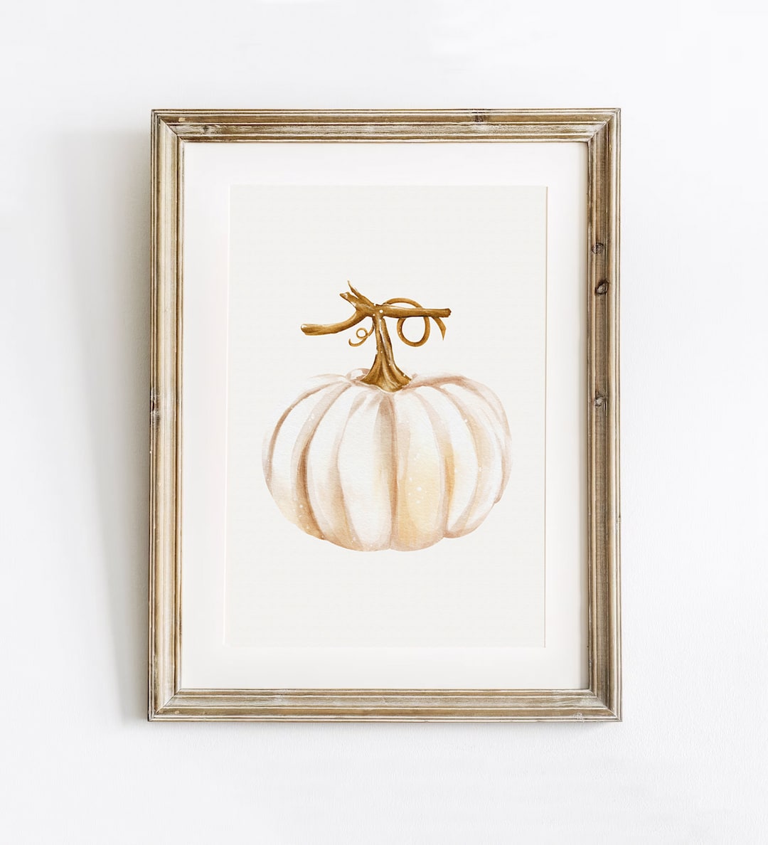 White Pumpkin Painting Pumpkin Watercolor Printable Pumpkin Wall Art ...
