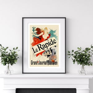 Altes Werbeplakat | Vintage französische Kunst | Altmodische Werbung | Stylischer Retro-Print | Klassische druckbare Wandkunst